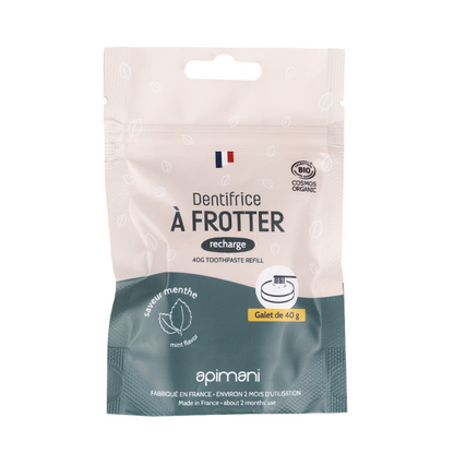 Dentifrice à frotter menthe bio (recharge) - 1