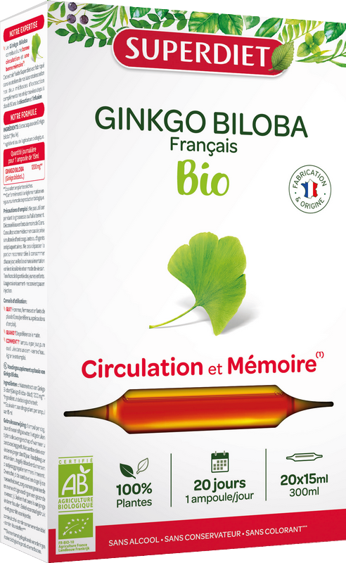 Ginkgo biloba bio (circulation mémoire) - 1