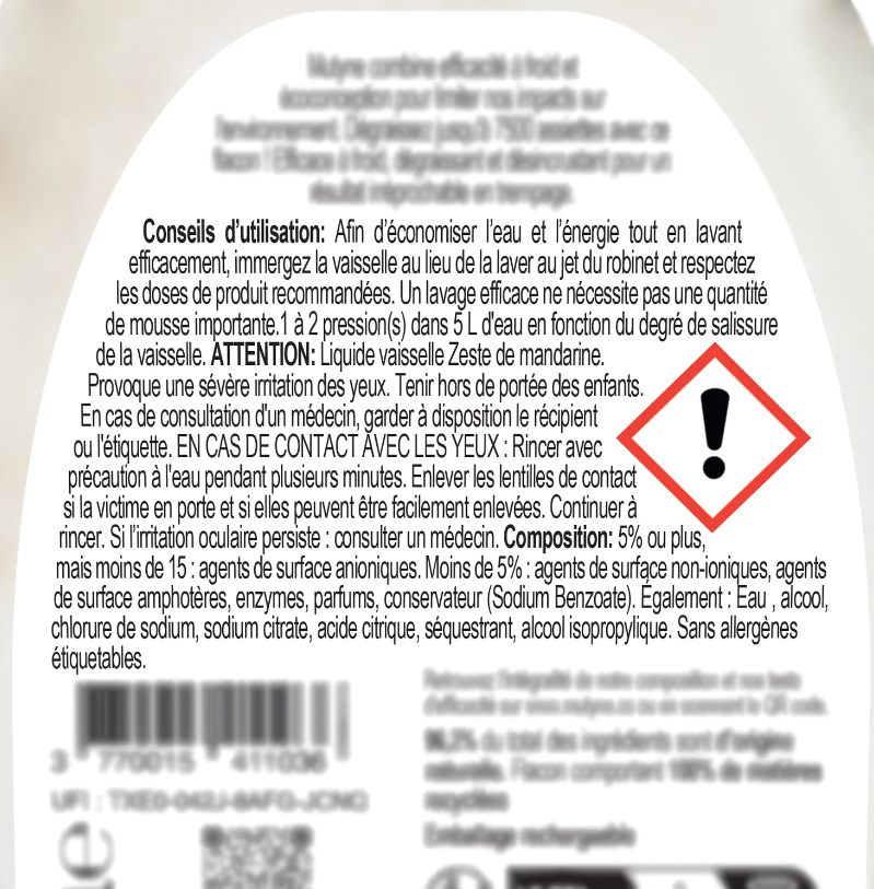 Liquide vaisselle ecocert zeste de mandarine vrac - 2